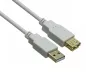 Preview: DINIC USB 2.0 HQ Verlängerung A Stecker auf A Buchse, 28 AWG / 2C, 26 AWG / 2C, weiß, DINIC Box mit Euroloch, Länge 2,00m